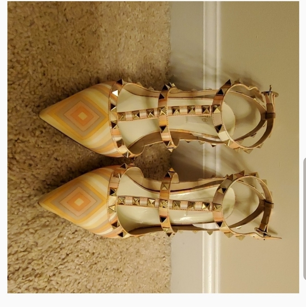 Valentino Multicolor Rockstud pointed-toe pumps